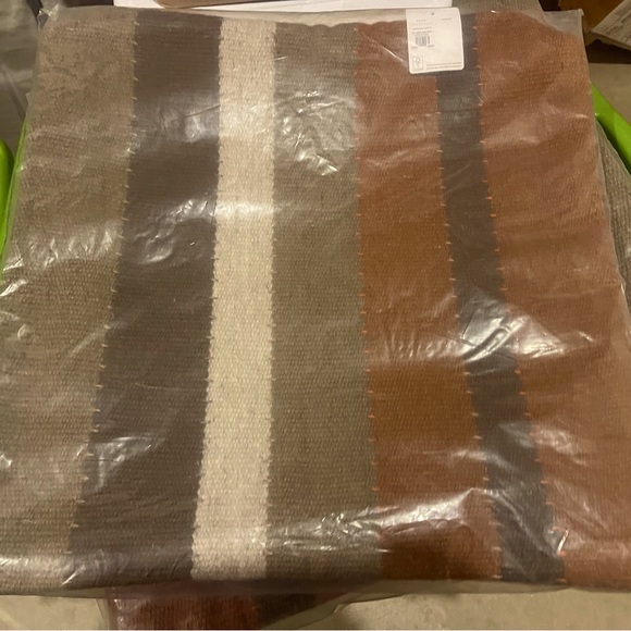 New Pottery Barn Miller Striped Handwoven Wool Pillow Cover, Warm Colors, 20” - Picture 12 of 16